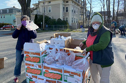 Volunteers at Fall River Mobile Market