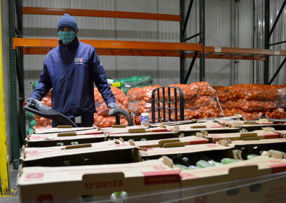 Sorting food in the warehouse