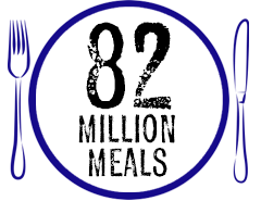 82 million meals provided from distributed food.