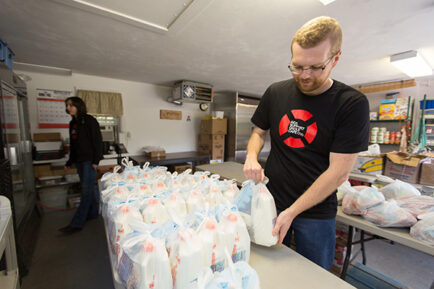 Organizing food at AIDS Support Group Cape Cod