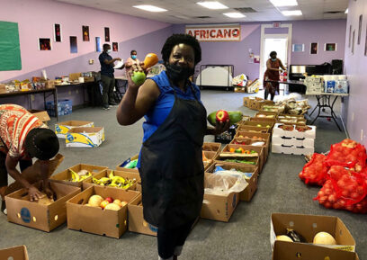 Africano Waltham sorting food for delivery