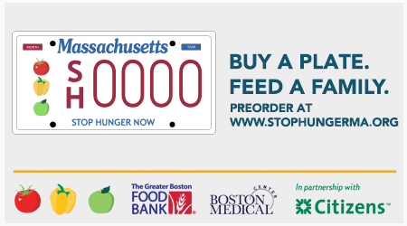 Drive Out Hunger with a Stop Hunger Now license plate