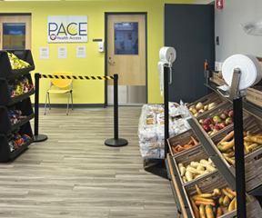 Interior of PACE's new food pantry.