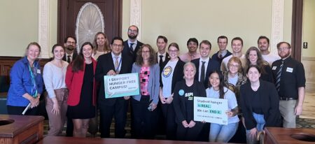 Students and advocates pose for photo after Day of Hunger Awareness hearing