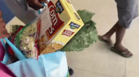 Cereal and produce provided by Mobile Market for Students in Lawrence