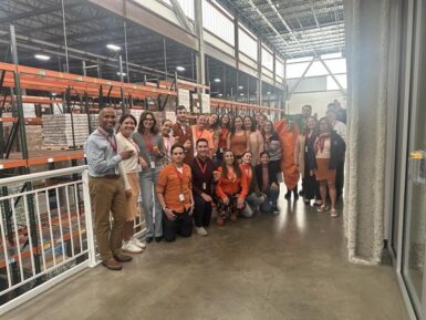 Members of Team GBFB wearing orange on Hunger Action Day